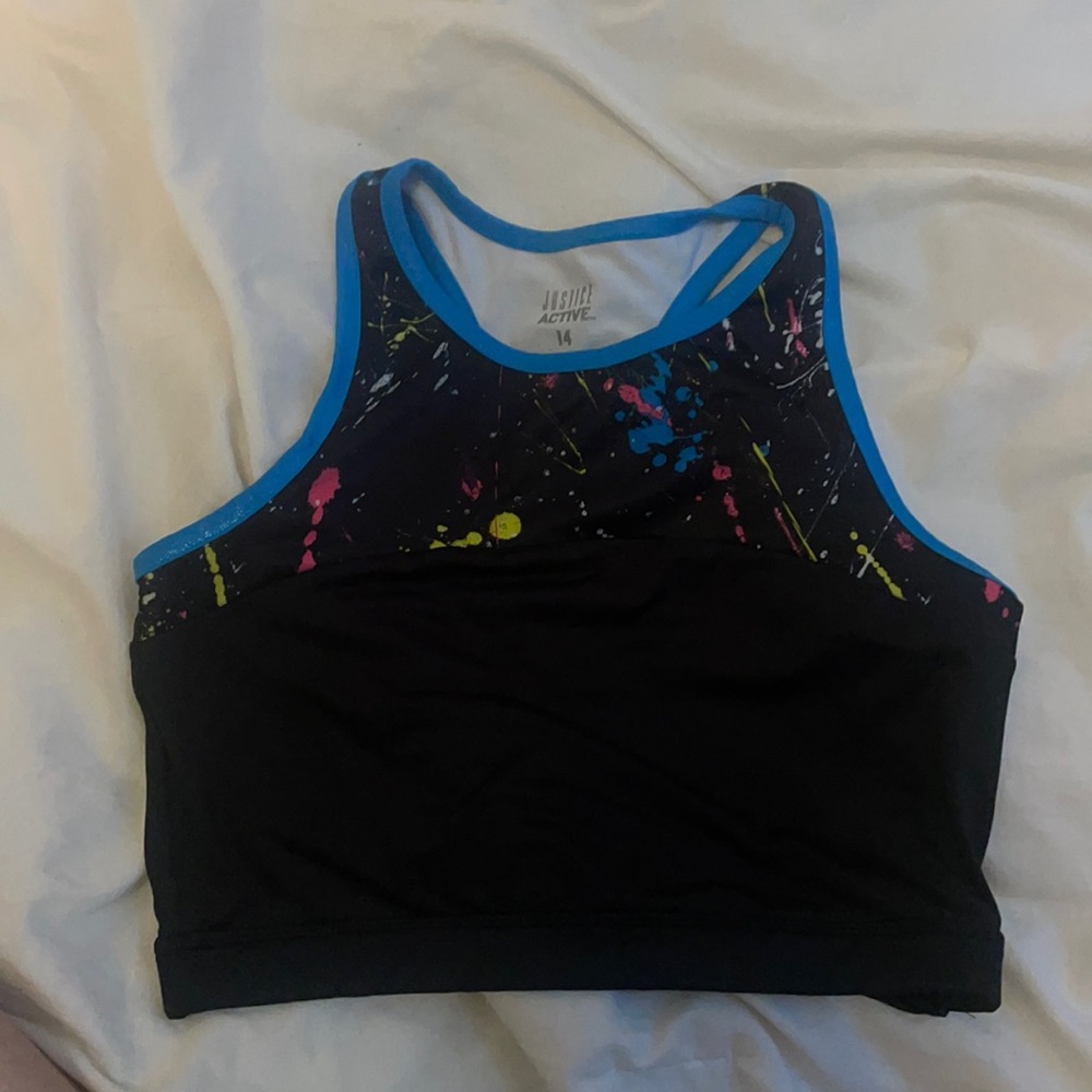 kids size 14 JUSTICE x kenzie sports bra